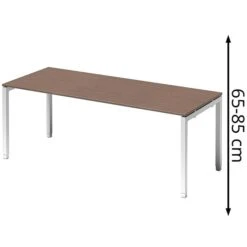 Bisley Schreibtisch Cito, DUH2008WN396, Nussbaum, Höhenverstellbar, 200 X 65-85 X 80cm