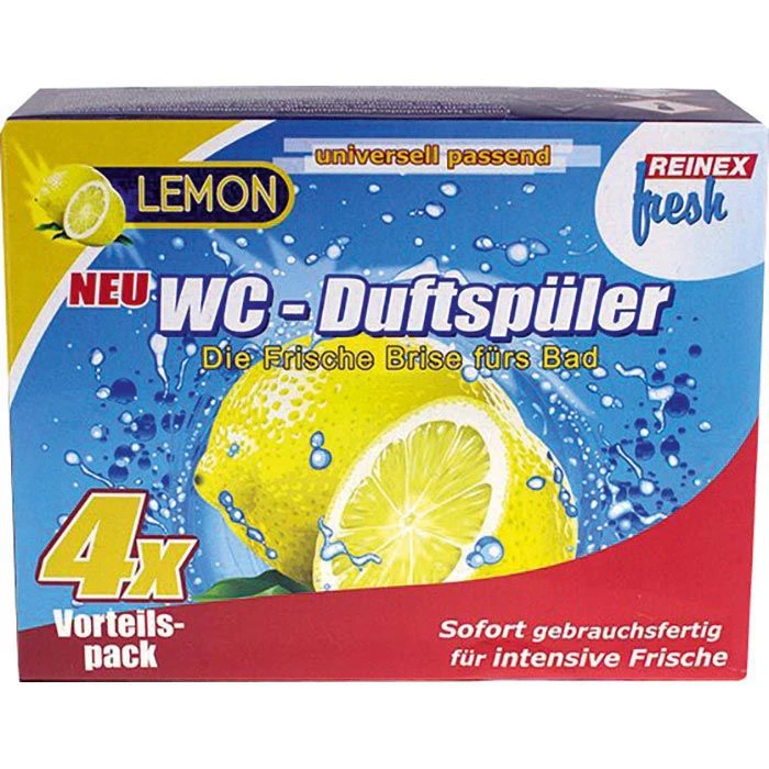 Reinex WC-Duftspüler Fresh Lemon, Im Korb, 4 Stück 1 Reinex WC-Duftspüler Fresh Lemon, Im Korb, 4 Stück