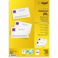 Sigel DP830 Visitenkarten 85x55 Mm 185g Hochweiß