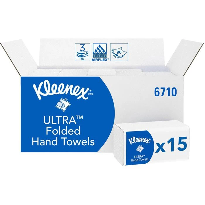 Kimberly-Clark Papierhandtücher Kleenex Ultra 6710, 3-lagig, Interfold-Falz, 21,5 X 31,8cm, 1440 Stück 1 Kimberly-Clark Papierhandtücher Kleenex Ultra 6710, 3-lagig, Interfold-Falz, 21,5 X 31,8cm, 1440 Stück
