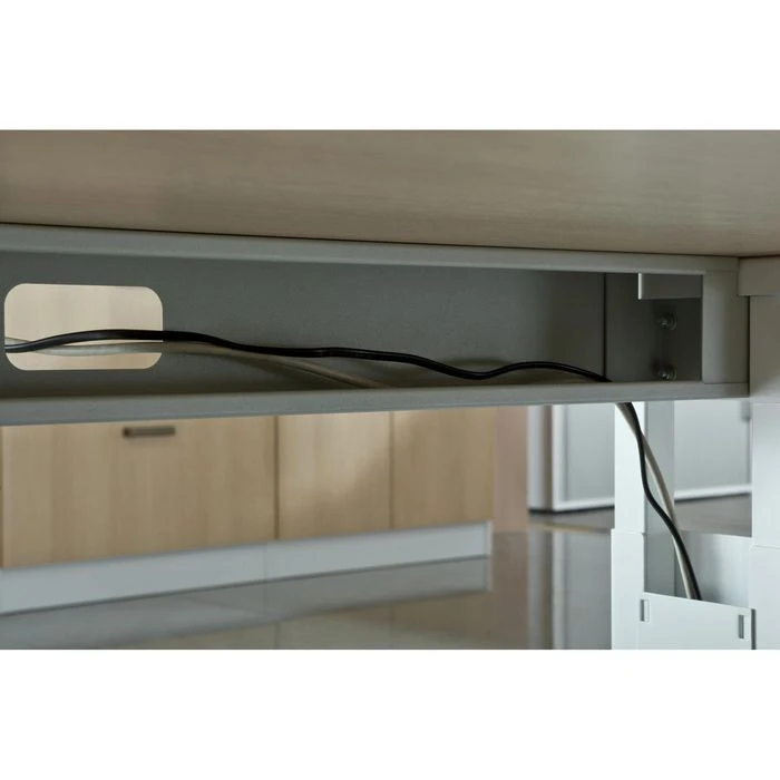 Hammerbacher Schreibtisch O-Serie, Höhenverstellbar, 180 X 65-85 X 80cm, Weiß / Weiß 3 Hammerbacher Schreibtisch O-Serie, Höhenverstellbar, 180 X 65-85 X 80cm, Weiß / Weiß – Bild 3