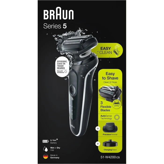 Braun Elektrorasierer Series 5 51-W4200cs, Weiß, Wet & Dry, Mit EasyClick-Trimmer Und Ladestation 7 Braun Elektrorasierer Series 5 51-W4200cs, Weiß, Wet & Dry, Mit EasyClick-Trimmer Und Ladestation – Bild 7