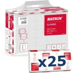 Katrin Papierhandtücher Classic Non Stop L 3 Wide, 3-lagig, Interfold-Falz, 24 X 32 Cm, 2250 Stück