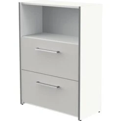 Kerkmann Kombischrank Move 3, Aus Holz, Mit Hängeregister, 80 X 111 X 38cm, Lichtgrau