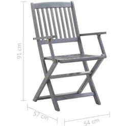 VidaXL Gartenstuhl 46334, Holz, Hochlehner, Grau, Klappbar, 4 Stück -Drogerie - Gesundheit Geschäft 7b6ae33e3628c3c8e3fa220bb0cec76caed5c50e gartenstuhl vidaxl 46334 holz