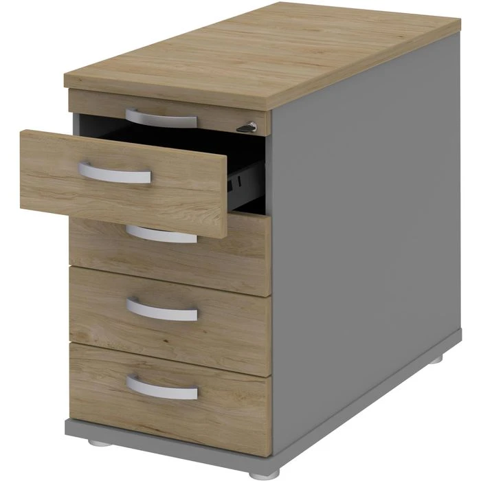 Röhr Standcontainer Techno, Hickory, Aus Holz, Mit 5 Schubladen, Abschließbar 4 Röhr Standcontainer Techno, Hickory, Aus Holz, Mit 5 Schubladen, Abschließbar – Bild 4