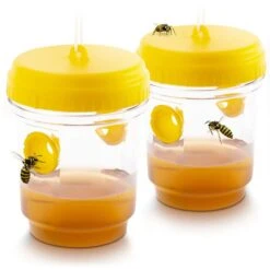 Gardigo Wespenfalle Wespenfänger 2er Set, Gelb, Zum Aufhängen, Lockstoff-Falle