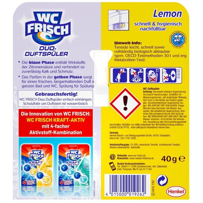 WC-Frisch WC-Duftspüler Duo-Duftspüler Lemon, 2-Phasen-Wirkung, Im Korb 3 WC-Frisch WC-Duftspüler Duo-Duftspüler Lemon, 2-Phasen-Wirkung, Im Korb – Bild 3
