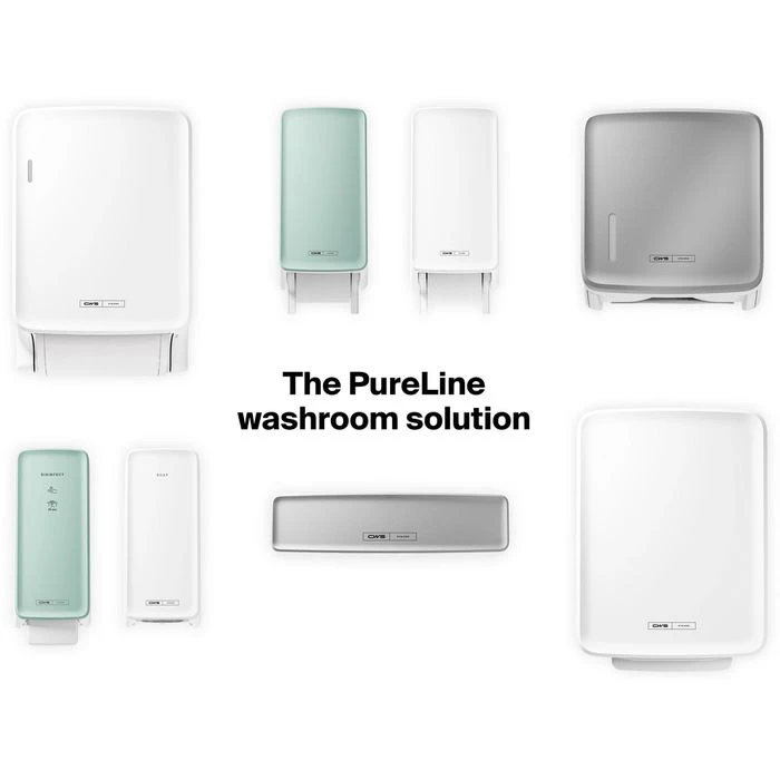 CWS Handtuchspender PureLine Paper 1700396, Kunststoff Mit Panel & Druckknopf 300 Tücher Weiß 2 CWS Handtuchspender PureLine Paper 1700396, Kunststoff Mit Panel & Druckknopf 300 Tücher Weiß – Bild 2