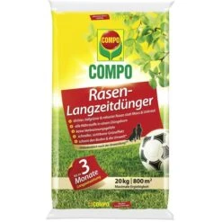 Compo Dünger Rasen-Langzeitdünger, Langzeitwirkung Bis 90 Tage, 20 Kg Für 800m²