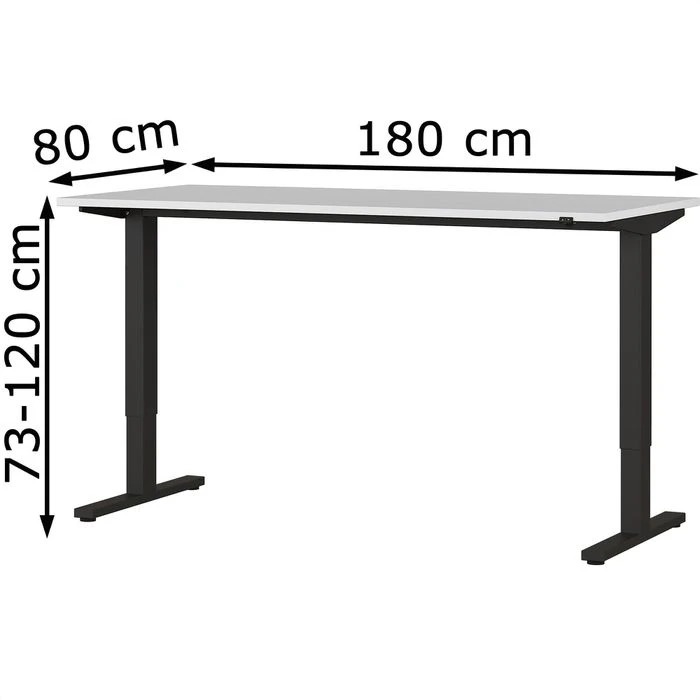 Germania Schreibtisch Agenda, 4244-581, Lichtgrau, Elektrisch Höhenverstellbar, 180 X 73-120 X 80cm 2 Germania Schreibtisch Agenda, 4244-581, Lichtgrau, Elektrisch Höhenverstellbar, 180 X 73-120 X 80cm – Bild 2