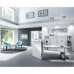 Röhr Schreibtisch Objekt.plus, Weiß, Höhenverstellbar, 217 X 68-82 X 80cm, 120° Winkel -Drogerie - Gesundheit Geschäft 8495fbd174e53f65266794ee3dfc4a78a940d8f0 schreibtisch roehr objekt.plus weiss