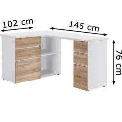 Maja Schreibtisch 9543, Weiß / Sonoma Eiche, Mit Sideboard, 145 X 102cm, L-Form 5 Maja Schreibtisch 9543, Weiß / Sonoma Eiche, Mit Sideboard, 145 X 102cm, L-Form -Drogerie - Gesundheit Geschäft 84c4eb16448af2b3bb2b0abf0694388f58fd89cc schreibtisch maja 9543 weiss sonoma eiche