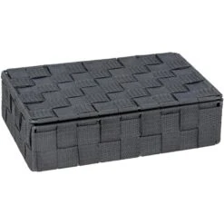 Wenko Aufbewahrungskorb Adria Klein 4 Fächer, 26x7,5x17 Cm, Kunststoff, Dunkelgrau, Mit Deckel -Drogerie - Gesundheit Geschäft 8a0b9bc50d665d75bada3d3ef818e45b3cbdcfc0 aufbewahrungskorb wenko adria klein 4 faecher