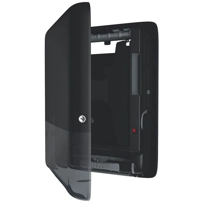 Tork Handtuchspender PeakServe Mini, 552558, H5, Kunststoff, Für 1230 Falthandtücher, Schwarz 2 Tork Handtuchspender PeakServe Mini, 552558, H5, Kunststoff, Für 1230 Falthandtücher, Schwarz – Bild 2