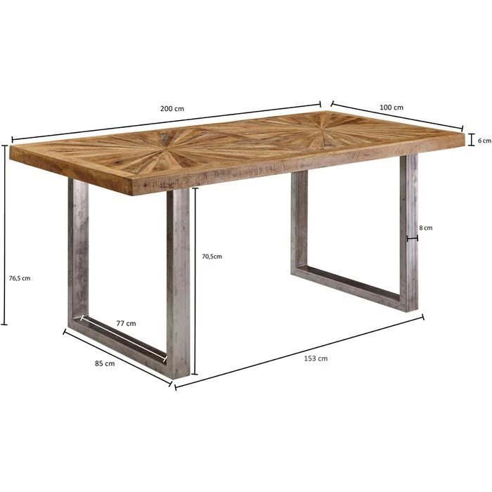 Wohnling Esstisch WL5.949, Mango, Aus Massivholz, 200 X 76,5 X 100cm, Rechteckig 5 Wohnling Esstisch WL5.949, Mango, Aus Massivholz, 200 X 76,5 X 100cm, Rechteckig – Bild 5