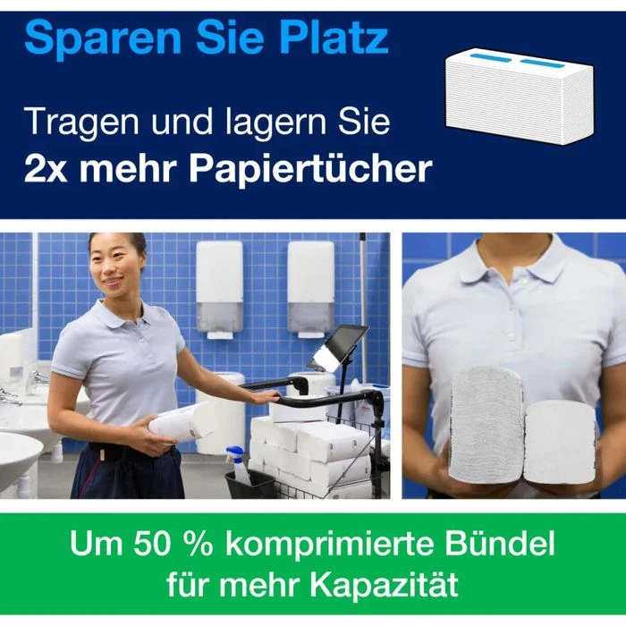 Tork Papierhandtücher PeakServe Endlos 100589 H5, 1-lagig Advanced Interfold 20,1x22,5cm 3240 Stück 2 Tork Papierhandtücher PeakServe Endlos 100589 H5, 1-lagig Advanced Interfold 20,1x22,5cm 3240 Stück – Bild 2