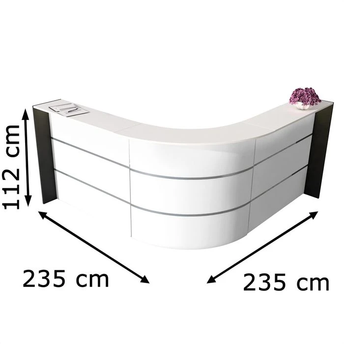 Kerkmann Empfangstheke Bari 3566, Weiß / Weiß, 235 X 112 X 235cm, Winkeltheke 2 Kerkmann Empfangstheke Bari 3566, Weiß / Weiß, 235 X 112 X 235cm, Winkeltheke – Bild 2