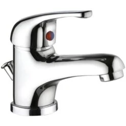 Cornat Waschtischarmatur Leon, Chrom, Hochdruck, Mit Ablaufgarnitur & Zugstange