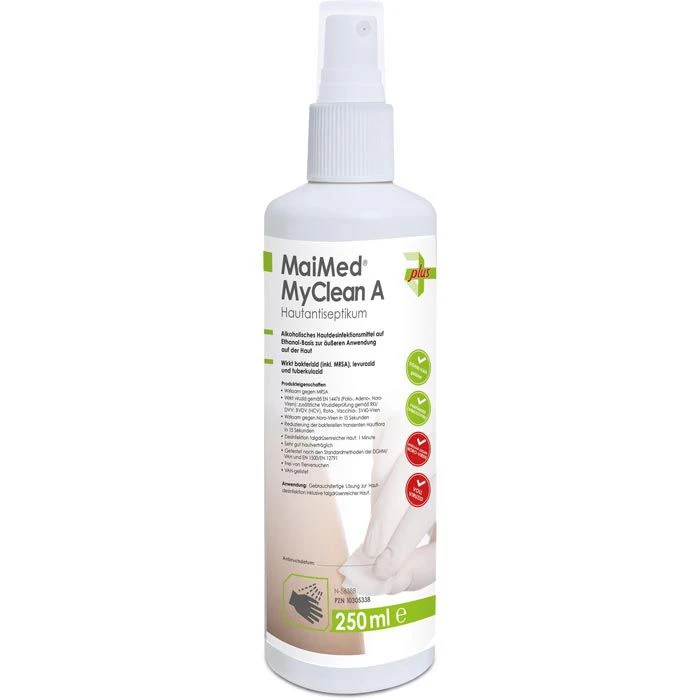 MaiMed Desinfektionsmittel MyClean A, 79600, Alkoholisch, Händedesinfektion, Spray, 250ml 1 MaiMed Desinfektionsmittel MyClean A, 79600, Alkoholisch, Händedesinfektion, Spray, 250ml