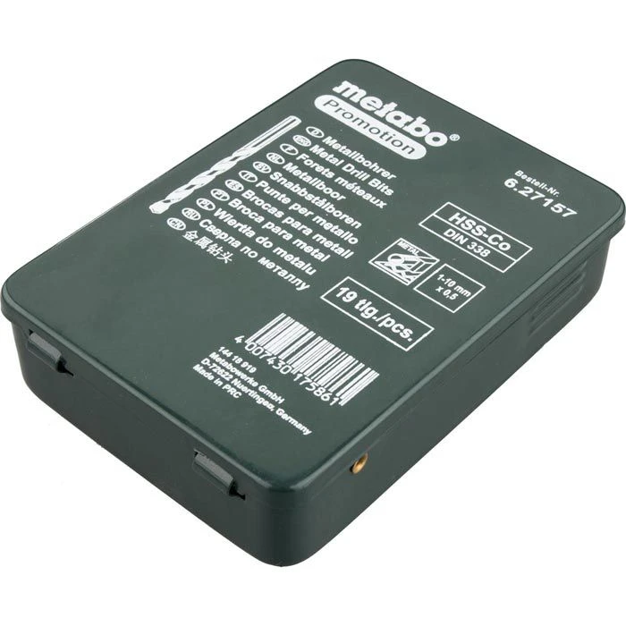 Metabo Bohrer HSS-CO Bohrerkassette, 627157000, 19-teiliges Set, HSS-CO DIN 338 Metallbohrer 4 Metabo Bohrer HSS-CO Bohrerkassette, 627157000, 19-teiliges Set, HSS-CO DIN 338 Metallbohrer – Bild 4