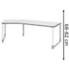 Röhr Schreibtisch Objekt.plus, Weiß, Höhenverstellbar, 217 X 68-82 X 80cm, 120° Winkel
