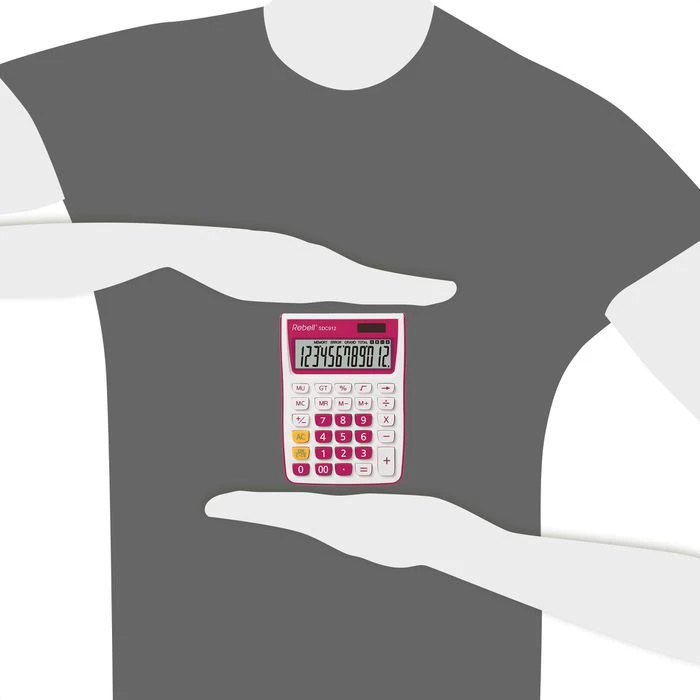 Rebell Taschenrechner SDC912, Pink, 12-stellige LCD-Anzeige 2 Rebell Taschenrechner SDC912, Pink, 12-stellige LCD-Anzeige – Bild 2