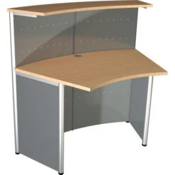 Kerkmann Empfangstheke Genua, Silber / Buche, 219 X 115 X 105cm, Bogentheke Mit Anbautisch -Drogerie - Gesundheit Geschäft 949a96be908ffad3a1d9a6cdb401024ef78028eb empfangstheke kerkmann genua silber buche