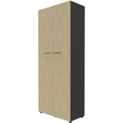 Quadrifoglio Aktenschrank Idea, Aus Holz, Abschließbar, 86 X 214 X 45cm, Eiche / Anthrazit