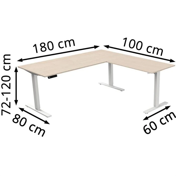 Kerkmann Schreibtisch Move 3, 3823, Ahorn, Elektrisch Verstellbar, 180 X 72-120 X 180, L-Form 2 Kerkmann Schreibtisch Move 3, 3823, Ahorn, Elektrisch Verstellbar, 180 X 72-120 X 180, L-Form – Bild 2