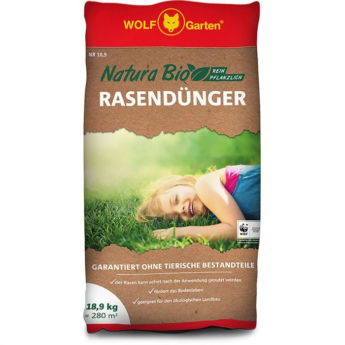 Wolf-Garten NR 18,9 Natura Bio Rasendünger, Langzeitwirkung, 18,9 Kg Für 280m² 1 Wolf-Garten NR 18,9 Natura Bio Rasendünger, Langzeitwirkung, 18,9 Kg Für 280m²