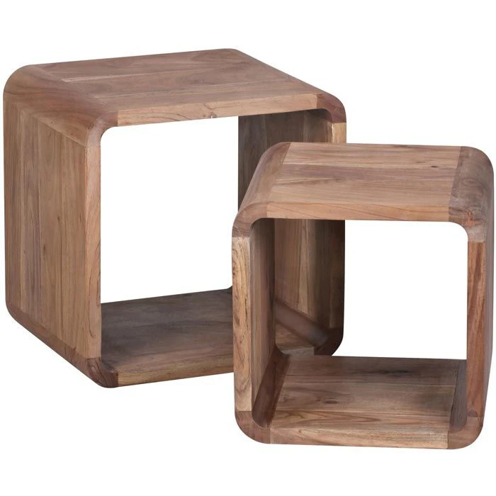 Wohnling Beistelltisch Boha, WL1.540, Akazie, Satztisch, Aus Massivholz, 2-teilig 1 Wohnling Beistelltisch Boha, WL1.540, Akazie, Satztisch, Aus Massivholz, 2-teilig