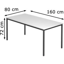 Hammerbacher Besprechungstisch DR16, Rechteckig, 160 X 72 X 80cm, Weiß / Schwarz -Drogerie - Gesundheit Geschäft 990d9853593a2a5322a5f7207beff47e0f5420ab besprechungstisch hammerbacher dr16