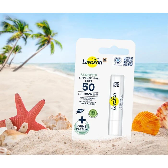 Lavozon Lippenbalsam Sensitiv Lippenpflegestift, Unparfümiert, LSF 50, 4,8g 3 Lavozon Lippenbalsam Sensitiv Lippenpflegestift, Unparfümiert, LSF 50, 4,8g – Bild 3