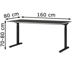 Germania Schreibtisch Pasadena, 4252-613, Höhenverstellbar, 160 X 70-80 X 80 Cm, Graphit -Drogerie - Gesundheit Geschäft 9b2dc248f91c9408a1551831c7f41bafca4c79ab schreibtisch germania pasadena 4252 613