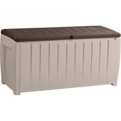 Keter Auflagenbox Novel, Kunststoff, Beige / Espresso-braun, 125 X 63 X 55 Cm