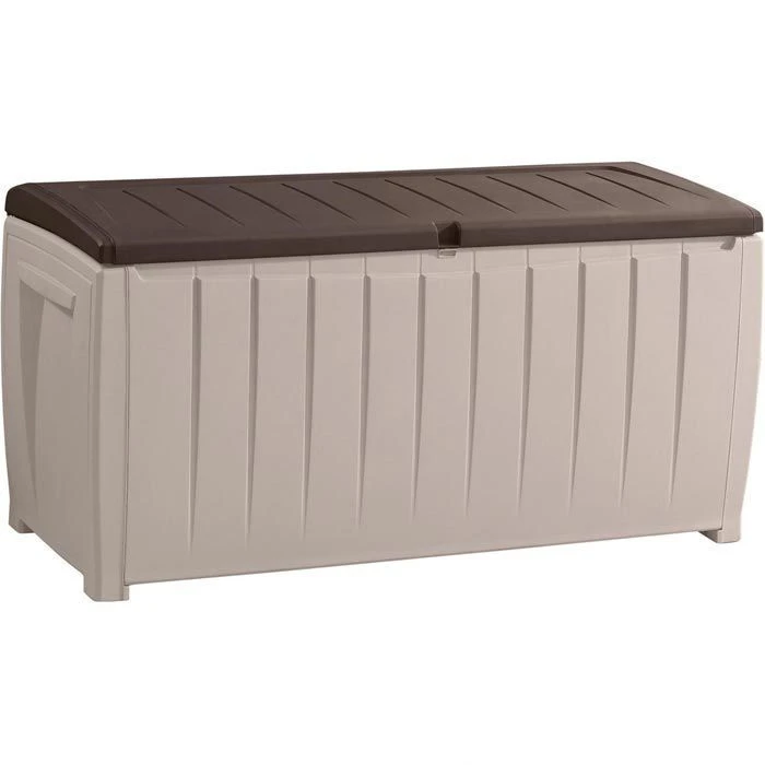 Keter Auflagenbox Novel, Kunststoff, Beige / Espresso-braun, 125 X 63 X 55 Cm 1 Keter Auflagenbox Novel, Kunststoff, Beige / Espresso-braun, 125 X 63 X 55 Cm