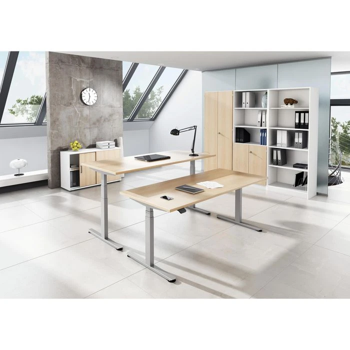 Hammerbacher Schreibtisch XDLB 19, Weiß, Elektrisch Höhenverstellbar, 180 X 63-127 X 80cm 2 Hammerbacher Schreibtisch XDLB 19, Weiß, Elektrisch Höhenverstellbar, 180 X 63-127 X 80cm – Bild 2