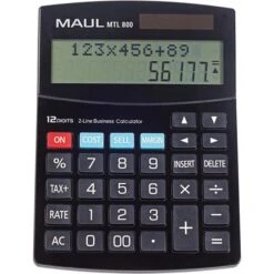 Maul Taschenrechner MTL 800, 12-stellige LCD-Anzeige