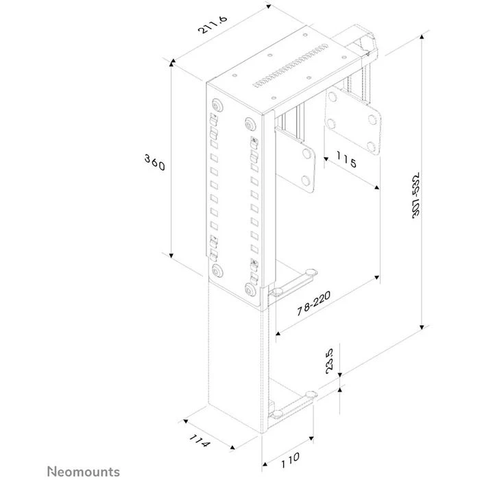 Neomounts PC-Halterung By Newstar, CPU-D100BLACK, Zum Unterbau Für Schreibtische, Schwarz 3 Neomounts PC-Halterung By Newstar, CPU-D100BLACK, Zum Unterbau Für Schreibtische, Schwarz – Bild 3
