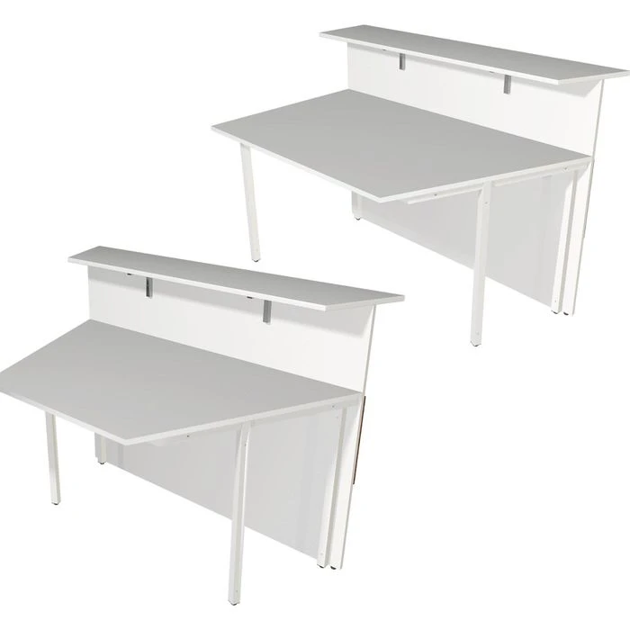 Kerkmann Empfangstheke Atlantis, Nussbaum / Weiß, 250 X 110 X 250cm, Winkeltheke Mit Anbautisch 3 Kerkmann Empfangstheke Atlantis, Nussbaum / Weiß, 250 X 110 X 250cm, Winkeltheke Mit Anbautisch – Bild 3