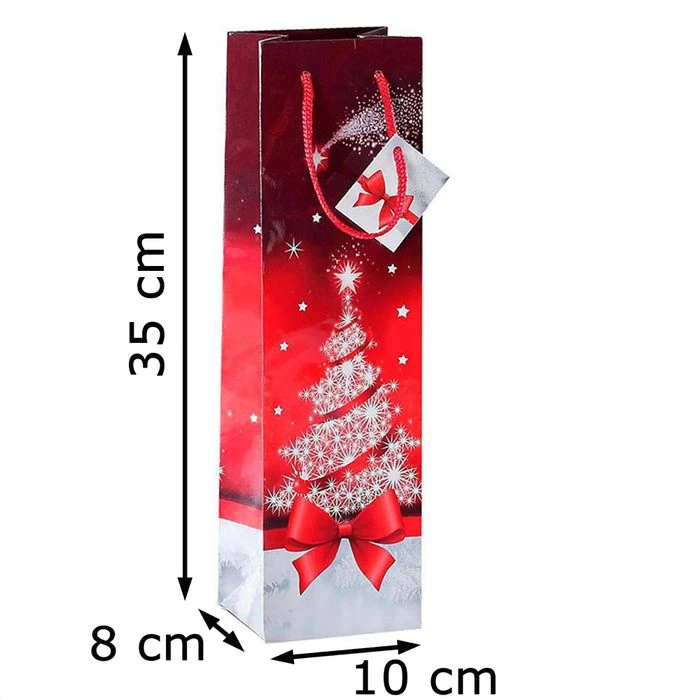 Sigel Geschenktüte GT024 Sparkling Tree, Flaschentüte, 10 X 35cm, Rot, 5 Stück 5 Sigel Geschenktüte GT024 Sparkling Tree, Flaschentüte, 10 X 35cm, Rot, 5 Stück – Bild 5