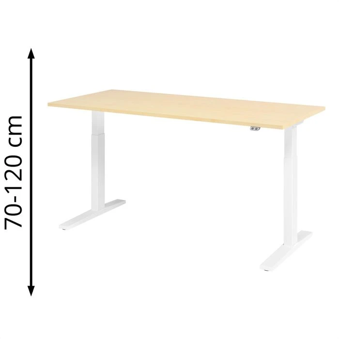 Hammerbacher Schreibtisch XMKA 19, Ahorn, Elektrisch Höhenverstellbar, 180 X 70-120 X 80cm 1 Hammerbacher Schreibtisch XMKA 19, Ahorn, Elektrisch Höhenverstellbar, 180 X 70-120 X 80cm