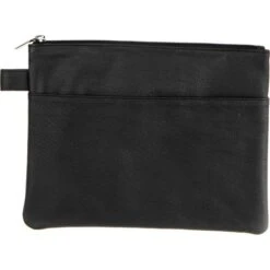 Alassio Banktasche 42232 Schwarz, A5, Echt Leder, 2 Reißverschlussfächer