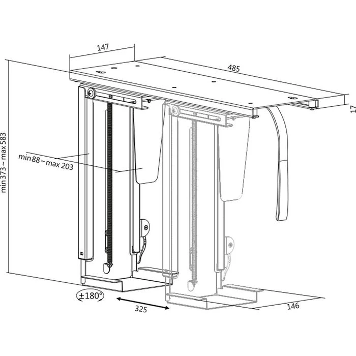 LogiLink PC-Halterung EO0031, Zum Unterbau Für Schreibtische, Schwarz 3 LogiLink PC-Halterung EO0031, Zum Unterbau Für Schreibtische, Schwarz – Bild 3