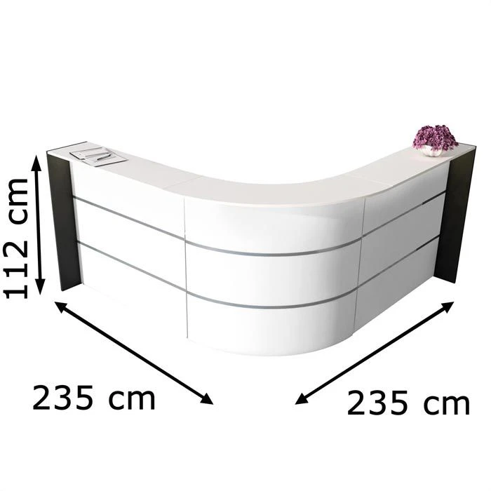 Kerkmann Empfangstheke Bari 3566, Weiß / Weiß, 235 X 112 X 235cm, Winkeltheke 4 Kerkmann Empfangstheke Bari 3566, Weiß / Weiß, 235 X 112 X 235cm, Winkeltheke – Bild 4