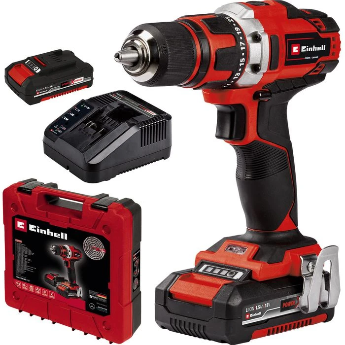 Einhell Akku-Bohrschrauber TE-CD 18/40-1 Li, 18V / 1,5Ah, 2 Akkus, Ladegerät Und Koffer 1 Einhell Akku-Bohrschrauber TE-CD 18/40-1 Li, 18V / 1,5Ah, 2 Akkus, Ladegerät Und Koffer