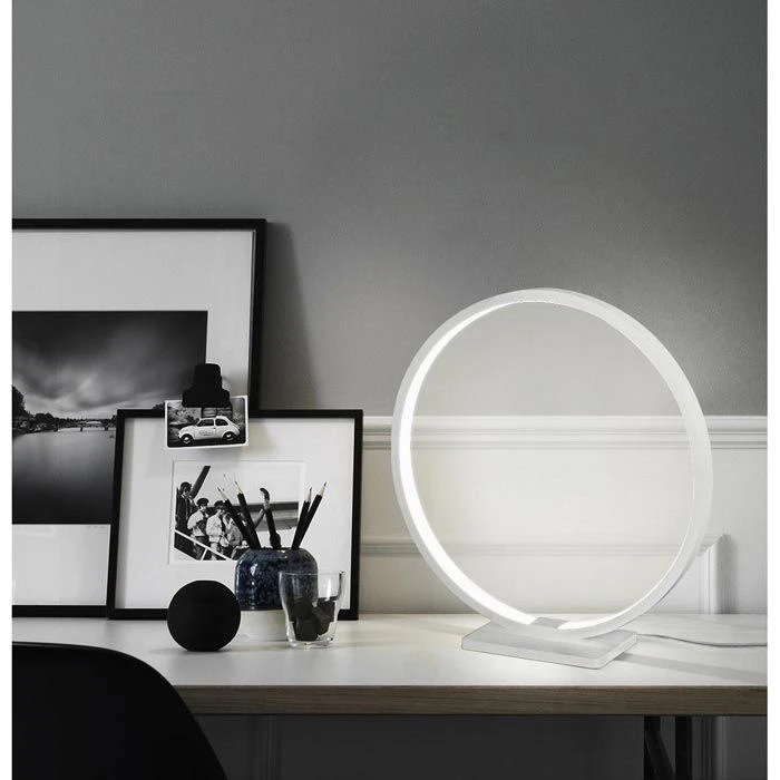 Blulaxa Schreibtischlampe Ring Weiß LED, Aluminium, Mit Standfuß 2 Blulaxa Schreibtischlampe Ring Weiß LED, Aluminium, Mit Standfuß – Bild 2