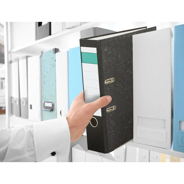 Grüner Balken Ordner A4, Breit, 8cm, Schwarz, Karton, Wolkenmarmor 3 Grüner Balken Ordner A4, Breit, 8cm, Schwarz, Karton, Wolkenmarmor – Bild 3