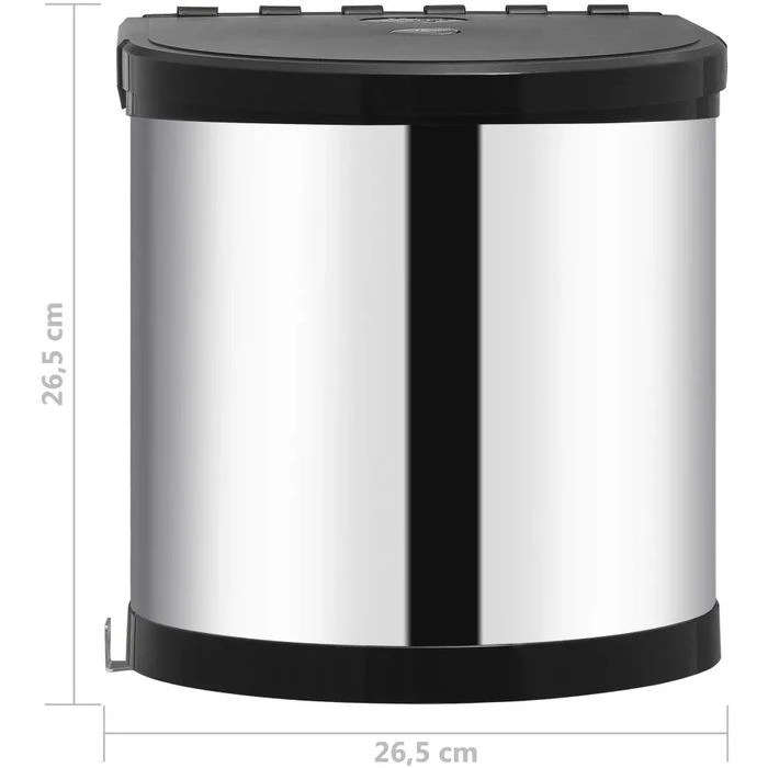 VidaXL Einbaumülleimer 51171, Für Schränke Ab 40cm, Edelstahl, 8 Liter 8 VidaXL Einbaumülleimer 51171, Für Schränke Ab 40cm, Edelstahl, 8 Liter – Bild 8